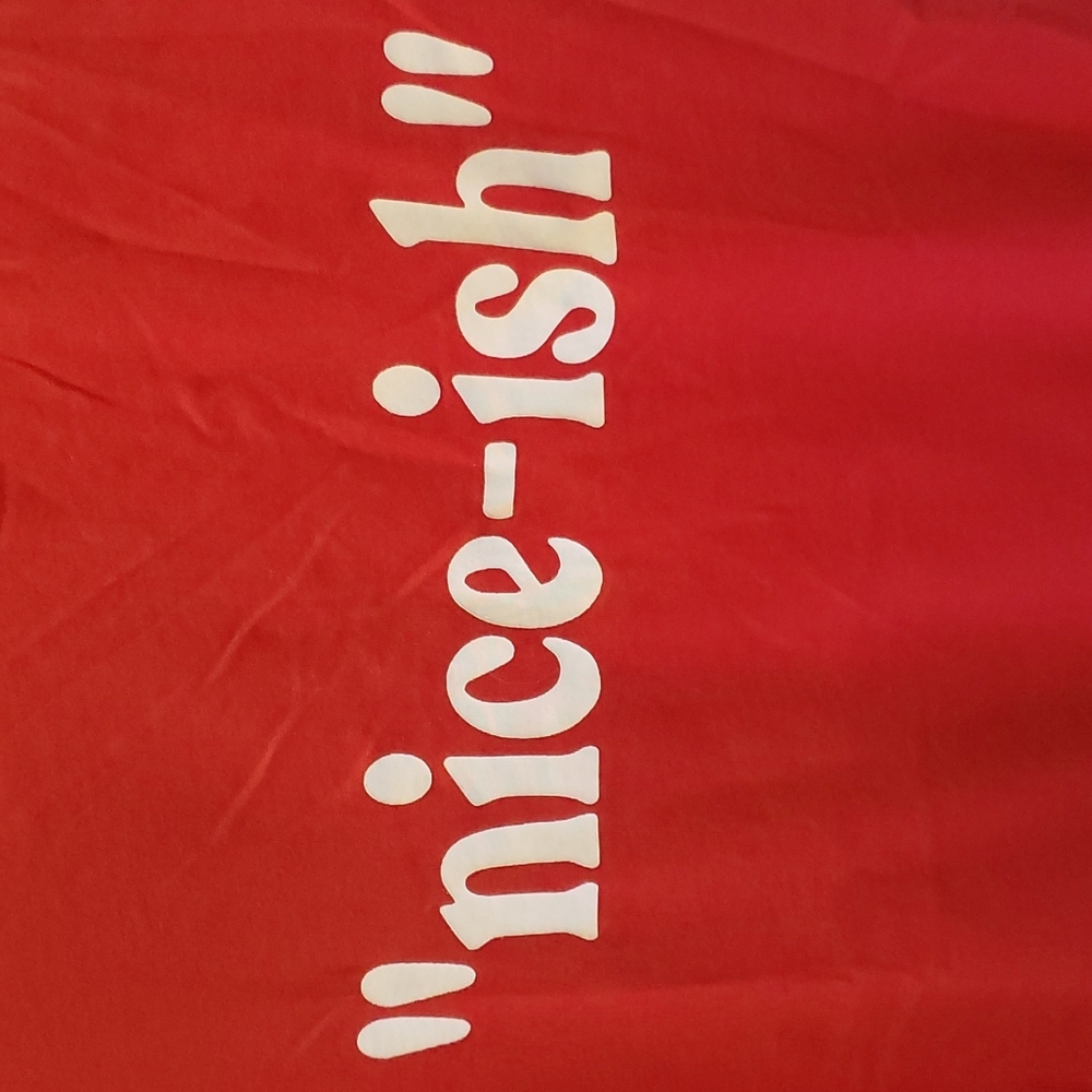 1901 By Nordstrom Christmas Holiday Graphic Print Nice-ish T-shirt Red - Picture 2 of 5
